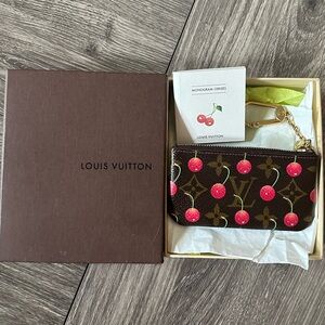Louis Vuitton x  Takashi Murikami Monogram Cerises Cherry Key Pouch Wallet